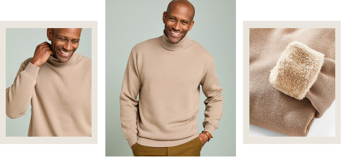 Fleece Lined Roll Neck Top - MD458